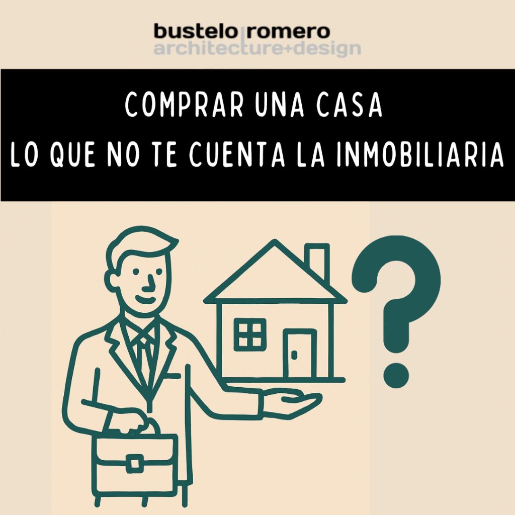 Ilustración de un agente inmobiliario enseñando una vivienda, representando el momento en que un comprador necesita saber qué mirar al comprar una casa.
